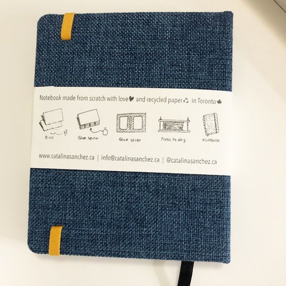 Catalina Sanchez Blue Textured Handcrafted Pocket Notebook - Picture 5 of 5